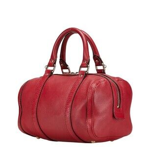 Gucci ssima Red Handbag Bag Leather Shoulder